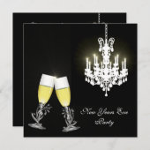 Chandelier New Years Eve Party Uitnodiging (Voorkant / Achterkant)