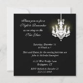 Chandelier New Years Eve Party Uitnodiging (Achterkant)