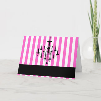 Chandelier NoteCards-Pink Kaart