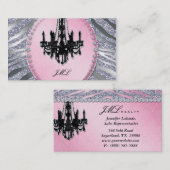 Chandelier Real Estate Agent Zebra Glitter Visitekaartje (Voorkant / Achterkant)