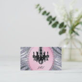 Chandelier Real Estate Agent Zebra Glitter Visitekaartje (Staand voorkant)