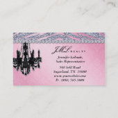 Chandelier Real Estate Agent Zebra Glitter Visitekaartje (Achterkant)