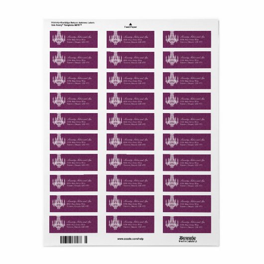 Chandelier Return Address Labels (Full Sheet)