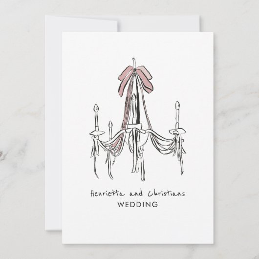 Chandelier Romantic Blush Pink Bow Formal Wedding  (Achterkant)