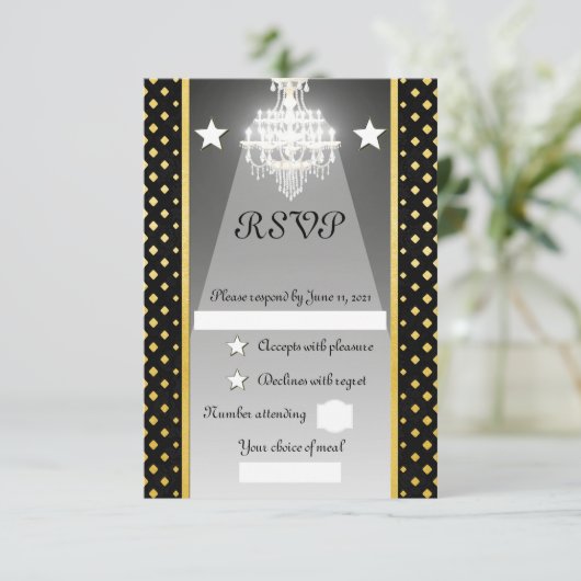Chandelier RSVP Kaartje (Staand voorkant)