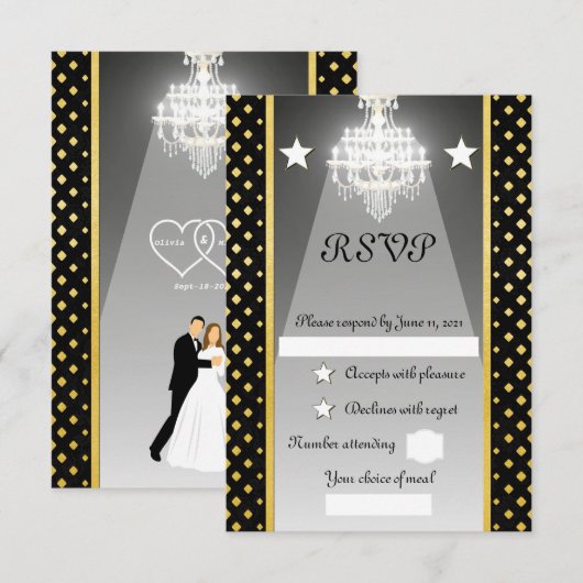 Chandelier RSVP Kaartje (Voorkant / Achterkant)