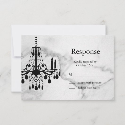 Chandelier RSVP op Marble Kaartje (Voorkant)