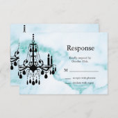 Chandelier RSVP op Turquoise Marble (Voorkant / Achterkant)