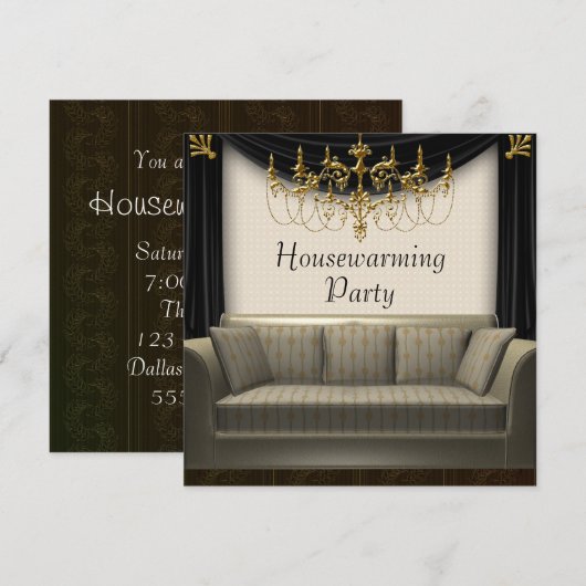 Chandelier Sofa Housewarming Party Kaart (Voorkant / Achterkant)