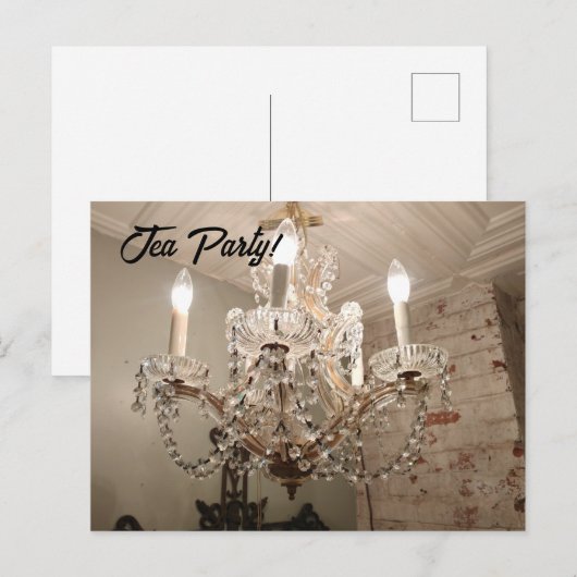 Chandelier Tea Party! Briefkaart (Voorkant / Achterkant)
