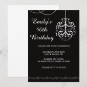 Chandelier Uitnodiging Volwassen Verjaardagsfeest  (Voorkant / Achterkant)