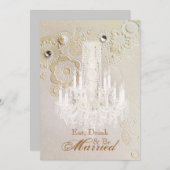Chandelier Vintage bruiloft repetitie diner Kaart (Voorkant / Achterkant)