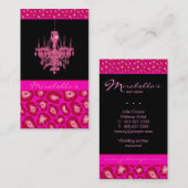 Chandelier Visitekaartje Leopard Animal Pink (Voorkant / Achterkant)