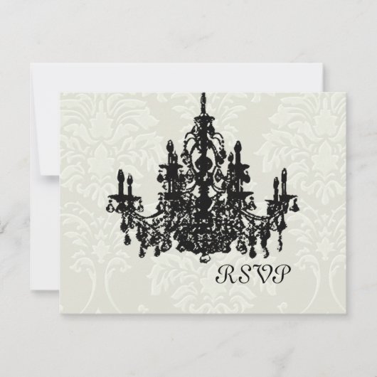 Chandelier Wedding RSVP vereist 5x7 uitnodigen (Voorkant)