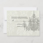 Chandelier Wedding RSVP vereist 5x7 uitnodigen (Achterkant)