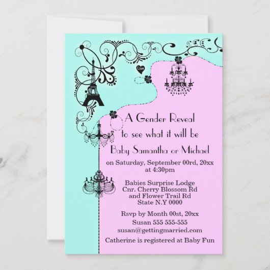 Chandelier whimsical baby Paris Kaart (Voorkant)