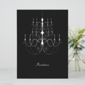 Chandelier White - Wedding Invitation Kaart (Staand voorkant)
