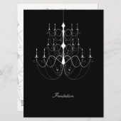 Chandelier White - Wedding Invitation Kaart (Voorkant / Achterkant)