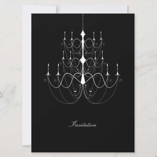 Chandelier White - Wedding Invitation Kaart (Voorkant)