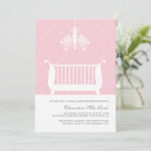 Chandelier Wieg Baby Girl Shower Kaart (Staand voorkant)
