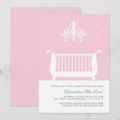 Chandelier Wieg Baby Girl Shower Kaart (Voorkant / Achterkant)