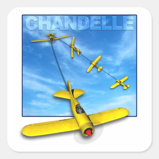 Chandelle Aerobatic manoeuvre met vliegtuig Vierkante Sticker (Voorkant)