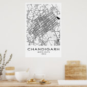 Chandigarh Map Poster| Punjab| India Poster (Keuken)