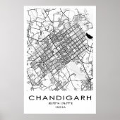 Chandigarh Map Poster| Punjab| India Poster (Voorkant)