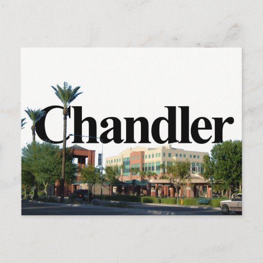 Chandler Arizona Skyline w/ Chandler in de Sky Briefkaart (Voorkant)