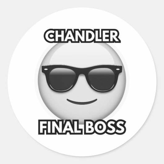 Chandler Eindbaas Cool Emoji Sticker (Voorkant)
