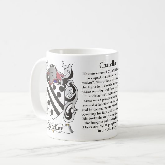 Chandler Family Coat of Arms Mok (Voorkant links)