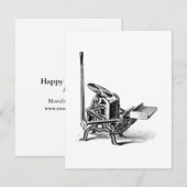 Chandler & Price Pilot letterpress wenskaart Bedankkaart (Voorkant / Achterkant)