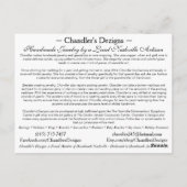 Chandler's Dezigns Briefkaart (Achterkant)
