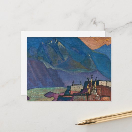 Chandra River door Nicholas Roerich Briefkaart (Voorkant / Achterkant in situ)