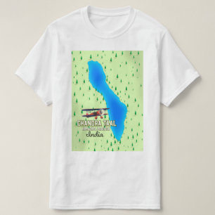 Chandra Taal Himachal Pradesh Indiase meer kaart T-shirt