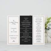 Chanel-geïnspireerd Tri-Fold bruiloft programma (Staand voorkant)