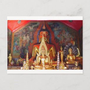 Chang Mai Buddhist Temple Thailand Gold Buddha Briefkaart