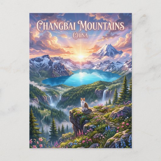 Changbai-gebergte China Briefkaart (Voorkant)