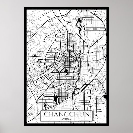 Changchun China Kaart Poster (Voorkant)