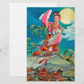 Chang'e 嫦 娥 vliegen naar de Moon Chinese Moon Godd Briefpapier (Voorkant / Achterkant)