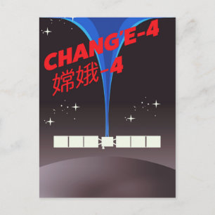 Chang'e-4 China ruimte kunst. Briefkaart