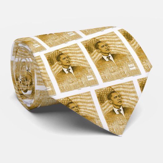 "Change" Barack Obama Gold Stropdas (Opgerold)