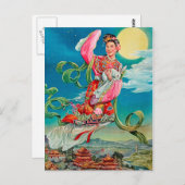 Chang'e die 嫦娥 aan de Godin van de Maan van de Briefkaart (Voorkant / Achterkant)