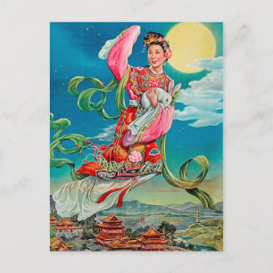 Chang'e die 嫦娥 aan de Godin van de Maan van de Briefkaart