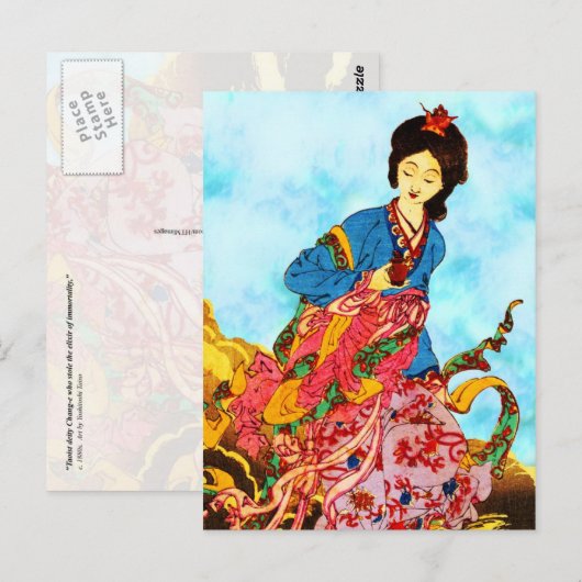 Chang'e, godin van de maan briefkaart (Voorkant / Achterkant)