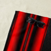 Change Initial Add Name Red on Black Stripes Strandlaken (In situ)