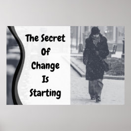 "Change" Inspirerend Wall Art Poster