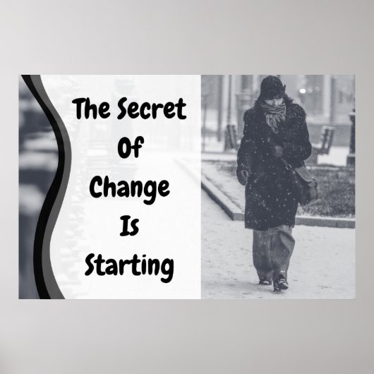 "Change" Inspirerend Wall Art Poster (Voorkant)