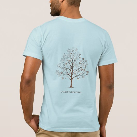 Change is Beautiful Inspirational Tree Sketch T-shirt (Achterkant)