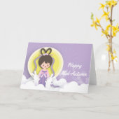 Chang'e Moon Festival Papercut Kaart (Gele Bloem)